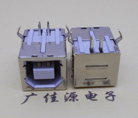 增城USB BF90度母座 打印机接口 卧式插板DIP白胶