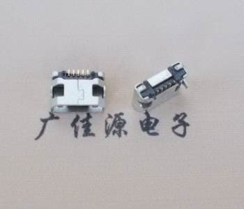 增城迈克小型 USB连接器 平口5p插座 有柱带焊盘