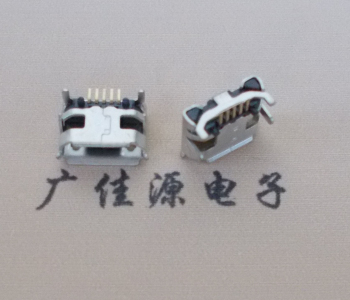 增城Micro USB母座牛角间距7.2x6.6mm加长端子定位柱