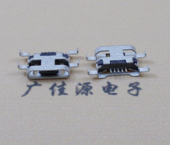 增城MICRO USB 5PIN接口 沉板1.6MM 四脚插板无导位