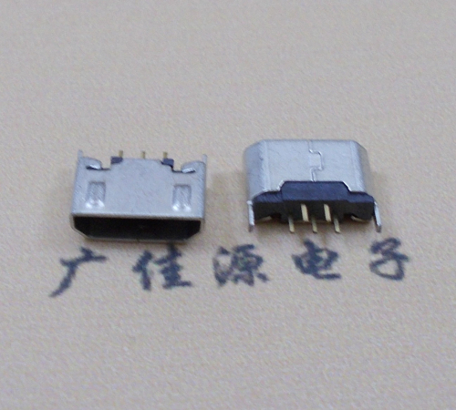 增城迈克USB 180度母座5p直插带地脚1.5端子直口