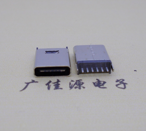 增城直立式插板Type-C6p母座连接器高H=10.0mm